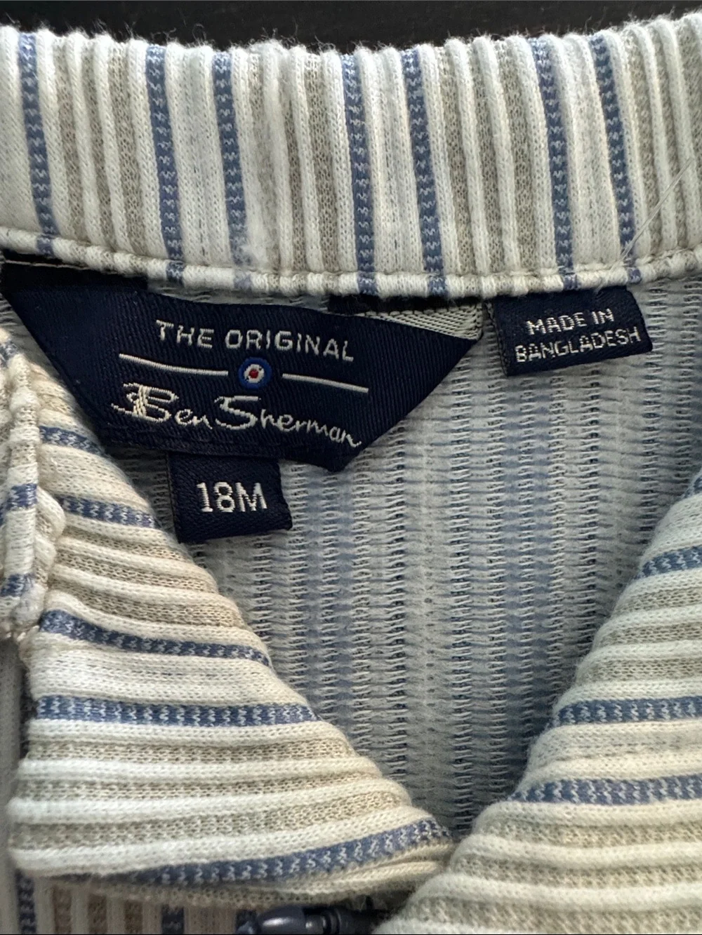 Ben Sherman Cream and Blue Striped Kids Cotton Set